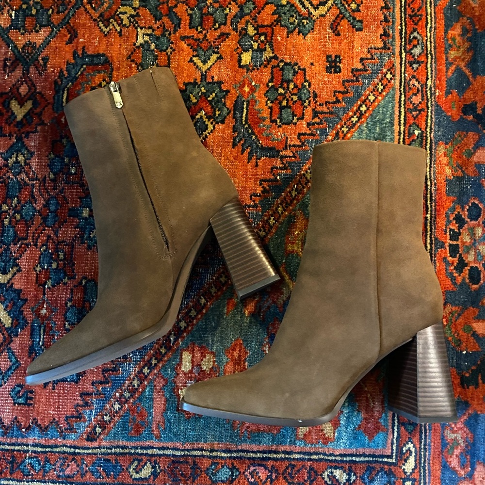 Sam Edelman Taupe Suede Heeled Boots